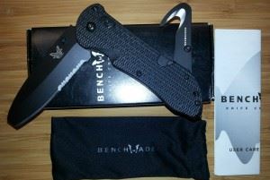 BENCHMADE 美国蝴蝶BM-916SBK triage三合一工具刀半齿黑色折刀